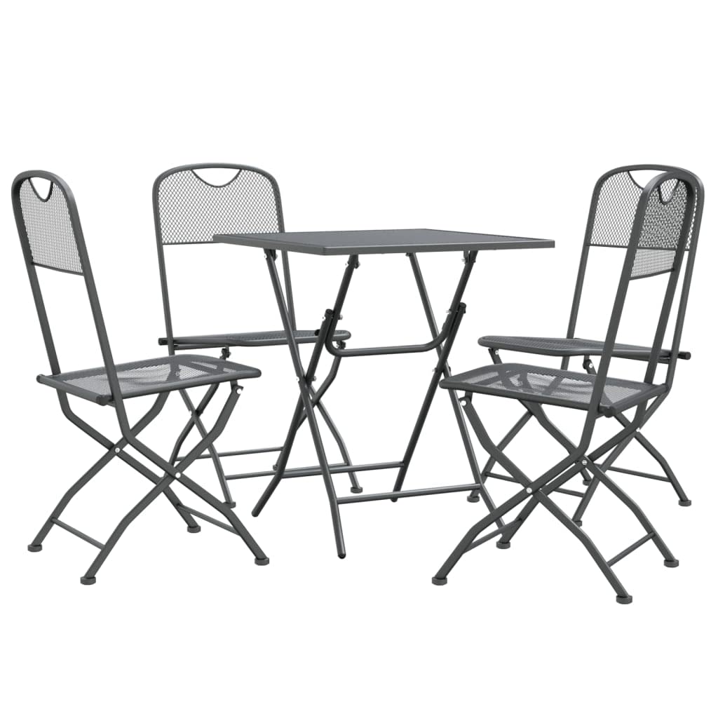 vidaXL 5 Piece Patio Dining Set Expanded Metal Mesh Anthracite