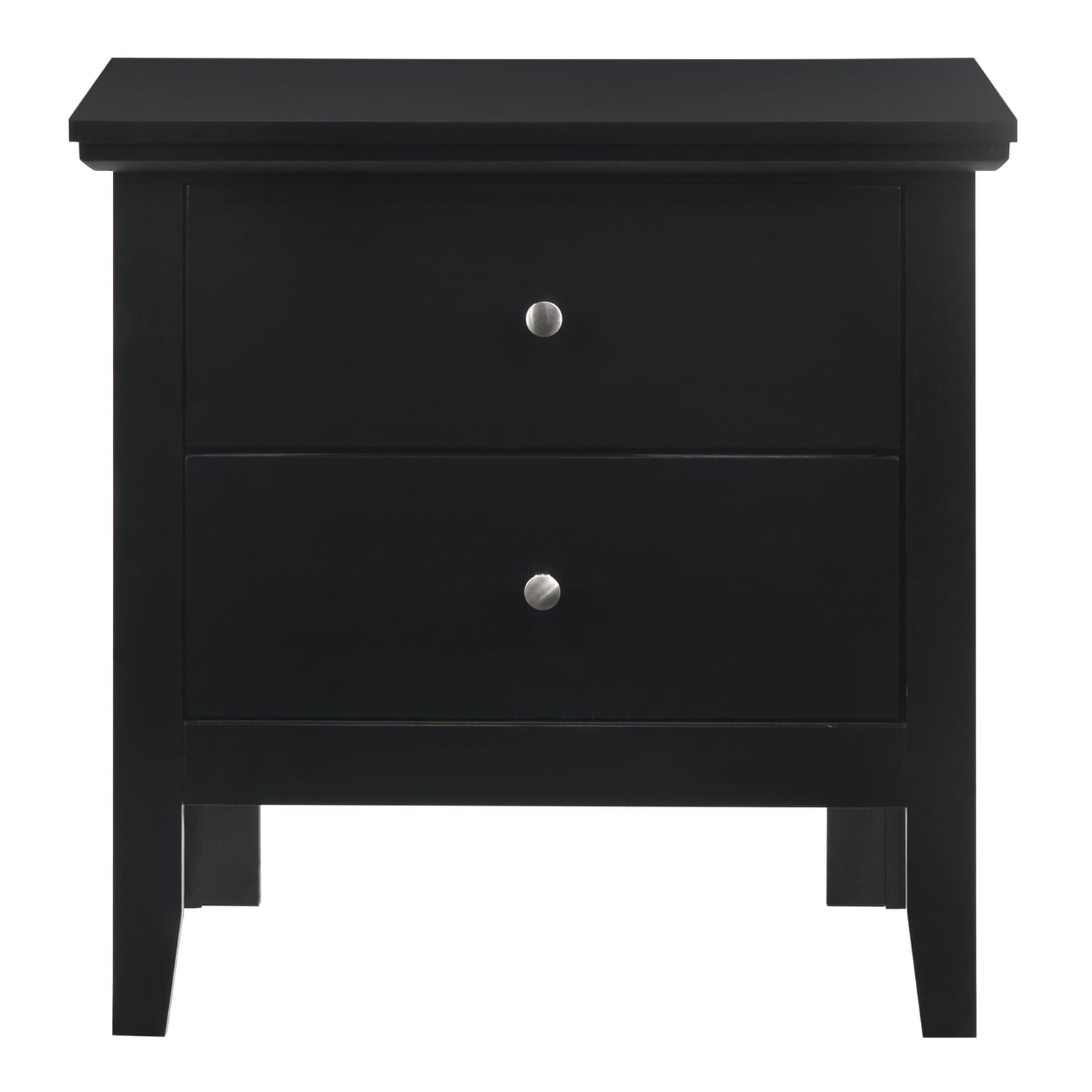 Primo 2-Drawer Black Nightstand (24 in. H x 15.5 in. W x 19 in. D)