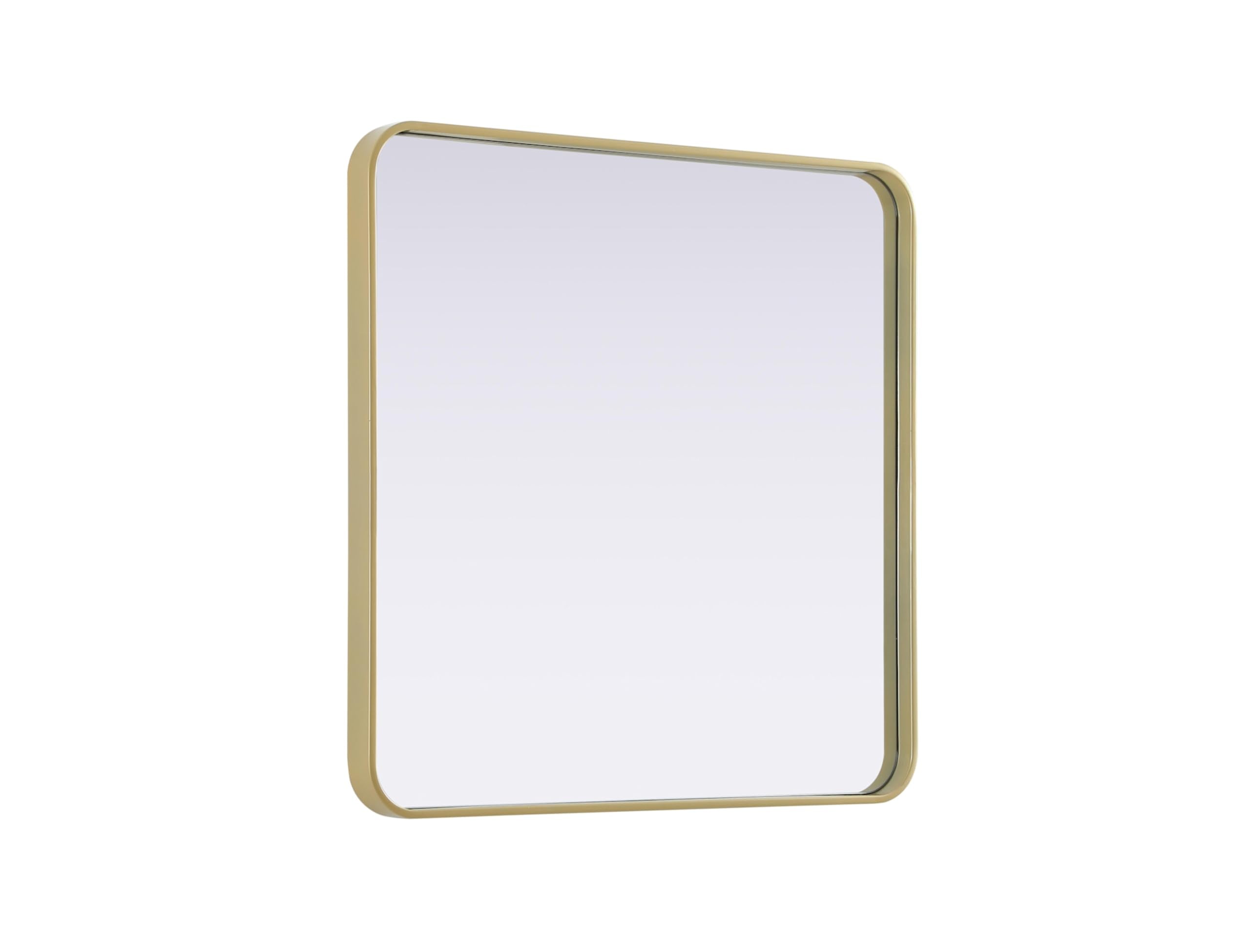 Contour Metal Square Mirror 30x30 in Brass