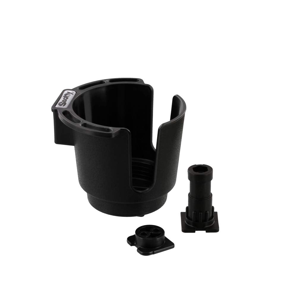 SCOTTY CUP HOLDER W/ ROD HLDR POST & BULKHEAD GUNNEL MNT BLK