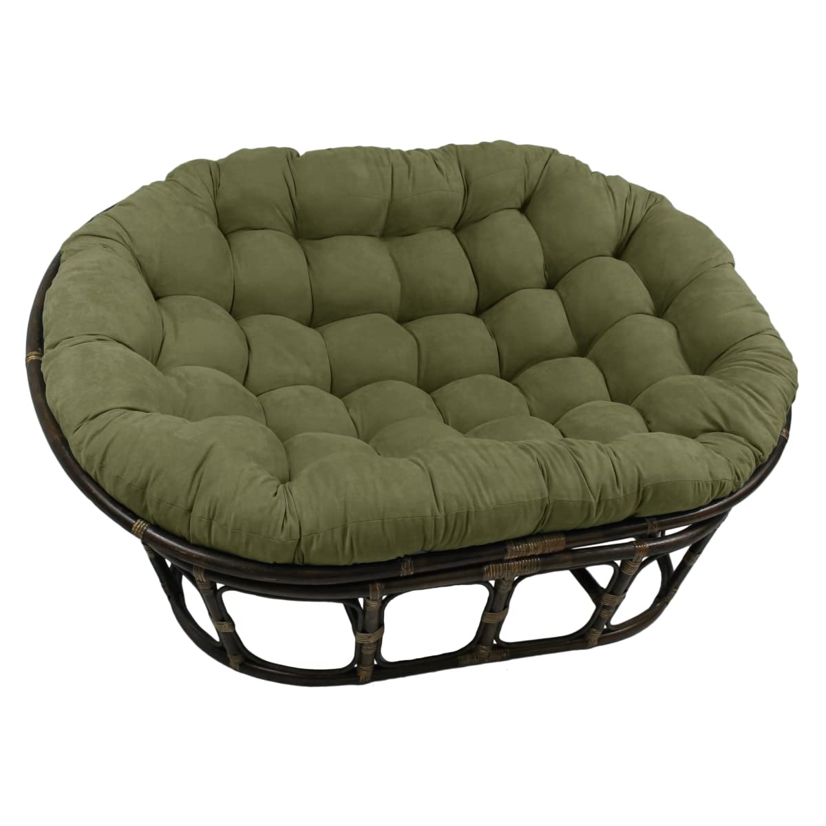 65-inch by 48-inch Solid Micro Suede Double Papasan Cushion - Sage