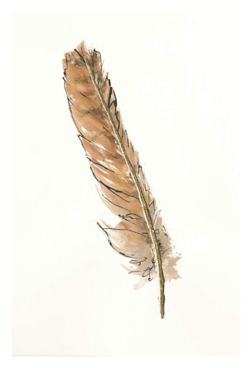 Gold Feathers II -Paper Art-22x32”