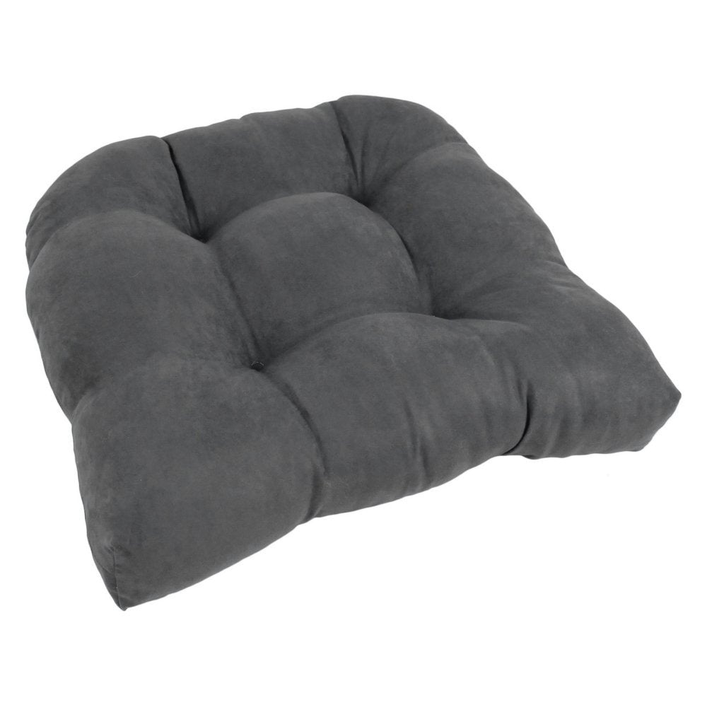 19-inch U-Shaped Micro Suede Tufted Dining Chair Cushion (Set of 2) - Grey