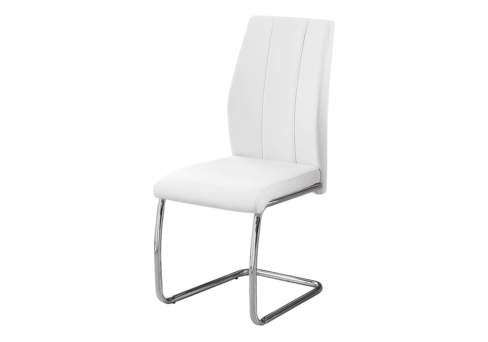 Casafoyer Contemporary White Leather Dining Chairs Set of 2 with Chrome Base ( Pack of 2 )