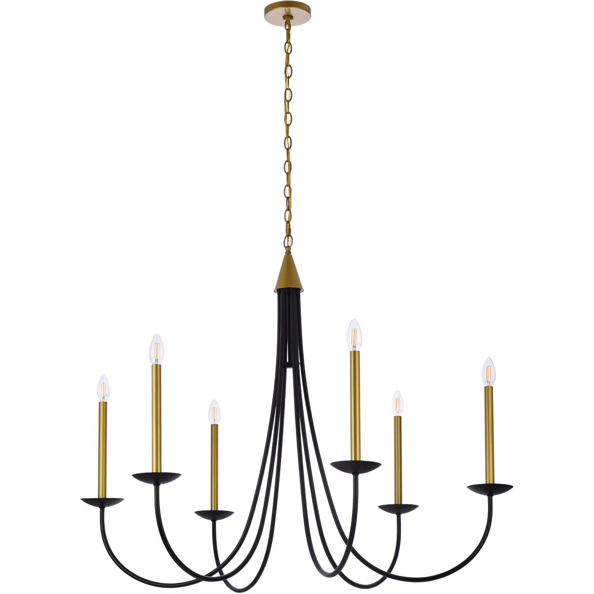 Cohen 42 inch pendant in black and brass