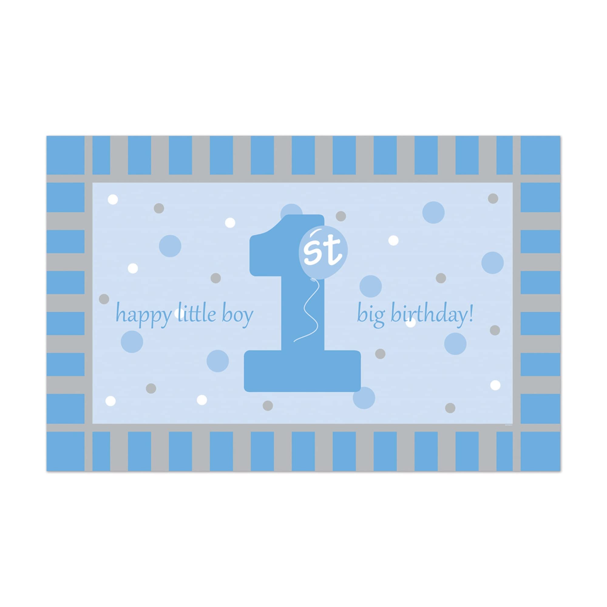 Plastic 1st Birthday Floor Mat ( Pack Of 12 )