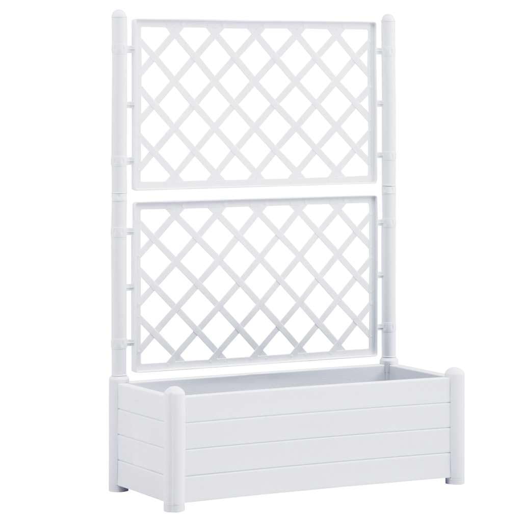 Garden Planter with Trellis 39.4x16.9”x55.9” PP White