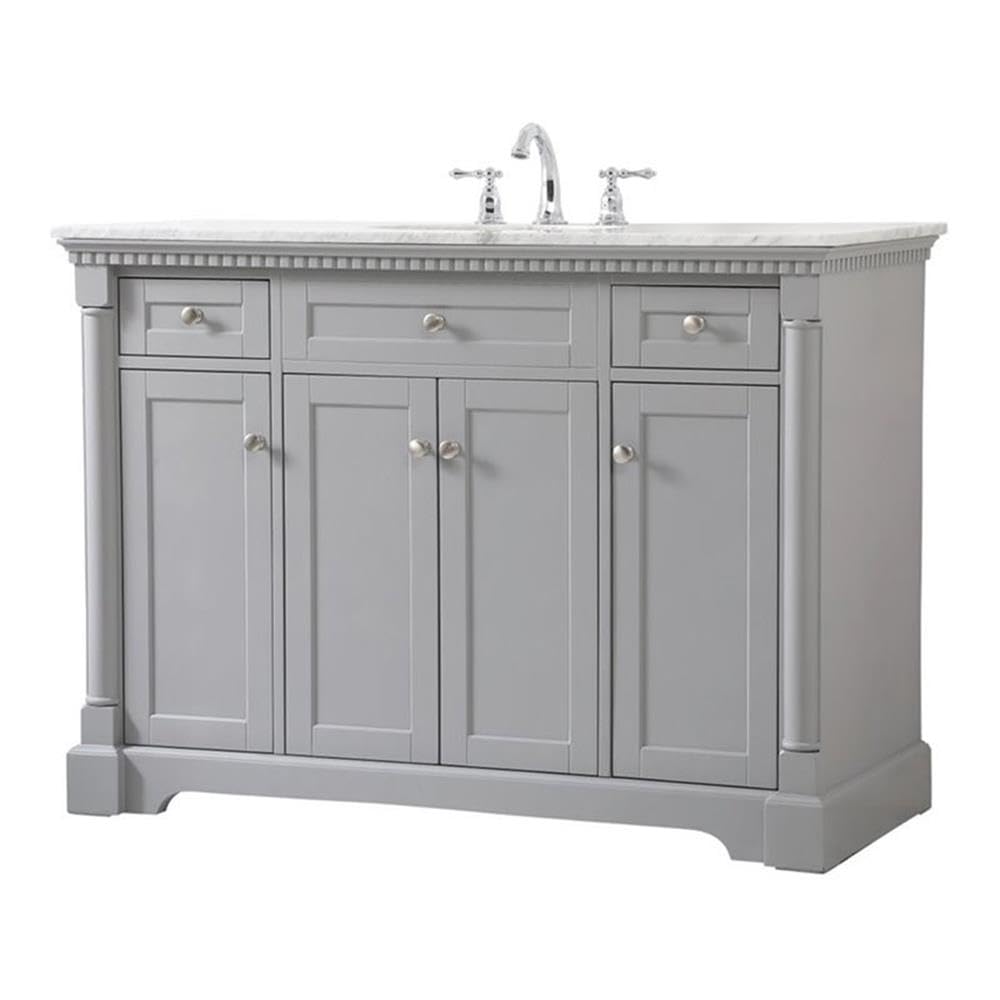 Elegant Decor Indoor Modern Under Sink Bathroom Fixtures Storage Organizer Cabinet 60 Inch Single Bathroom Vanity - Walnut