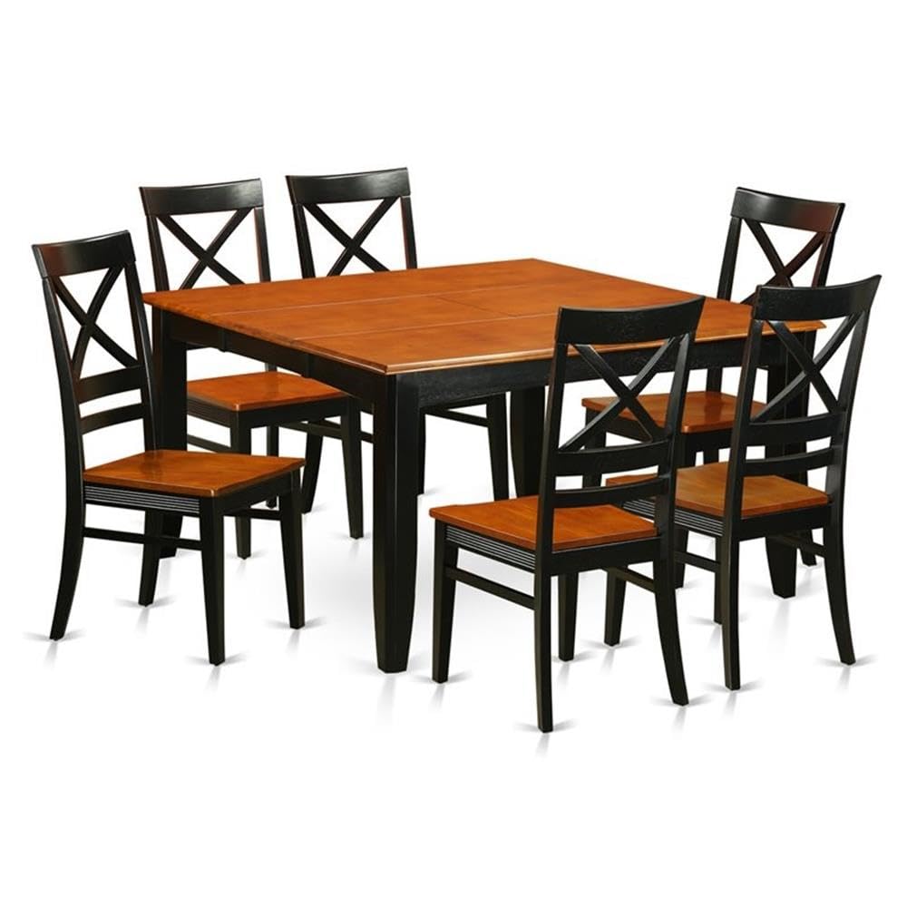 7  PC  Dining  room  set-Dining  Table  with  6  Wooden  Dining  Chairs