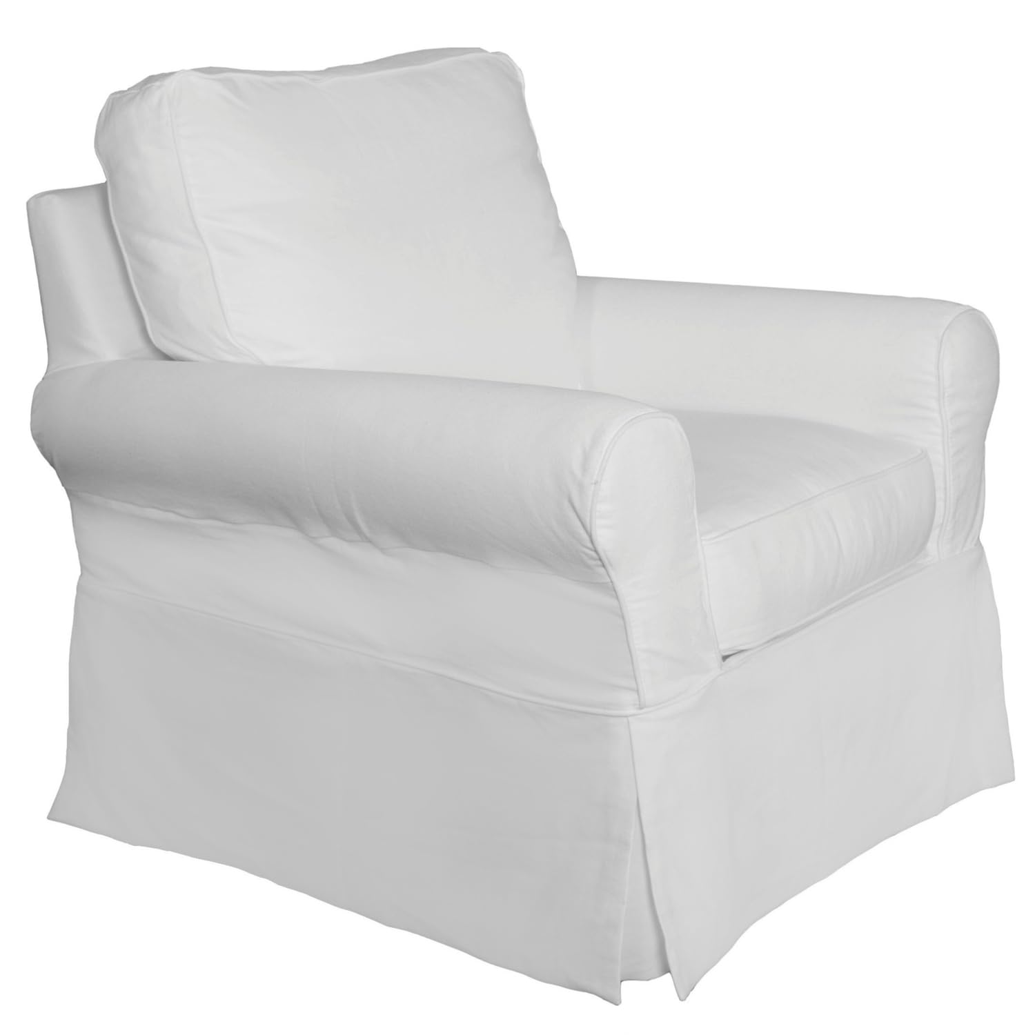 Sunset Trading Horizon Slipcovered Swivel Rocking Chair | Stain Resistant Performance Fabric | White