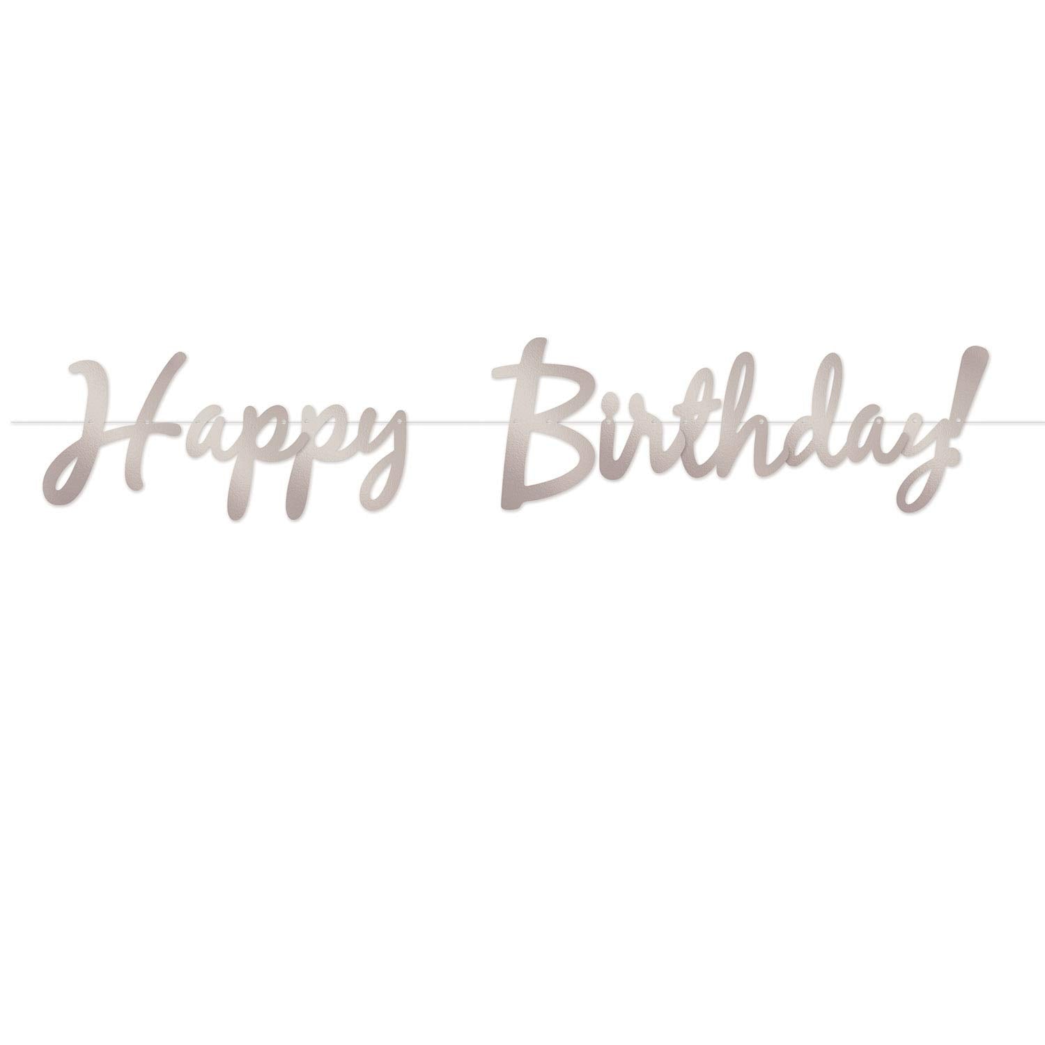 Foil Happy Birthday Streamer, (Pack of 12)