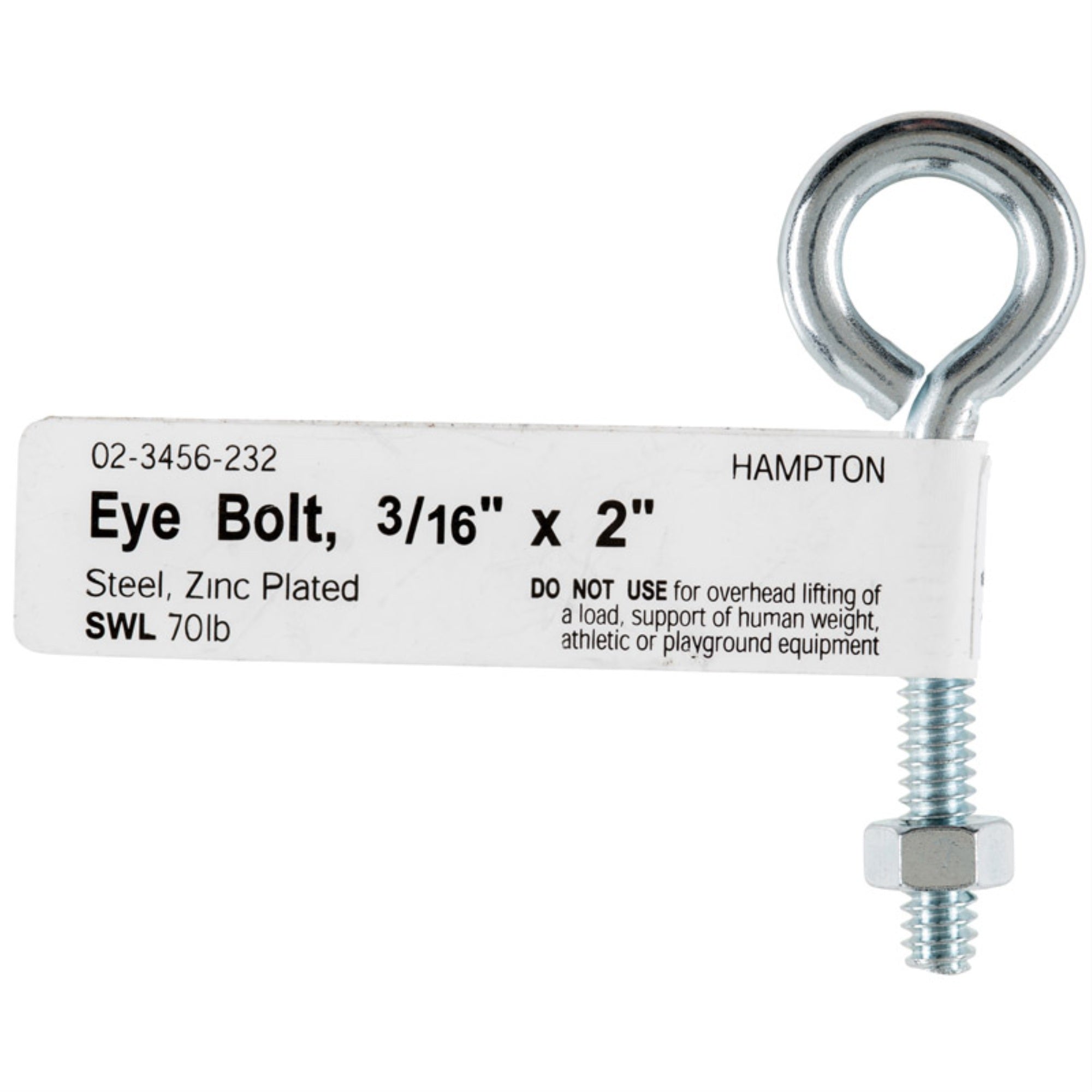 Bolt Eye W/Nut3/16X2 (Pack Of 10)