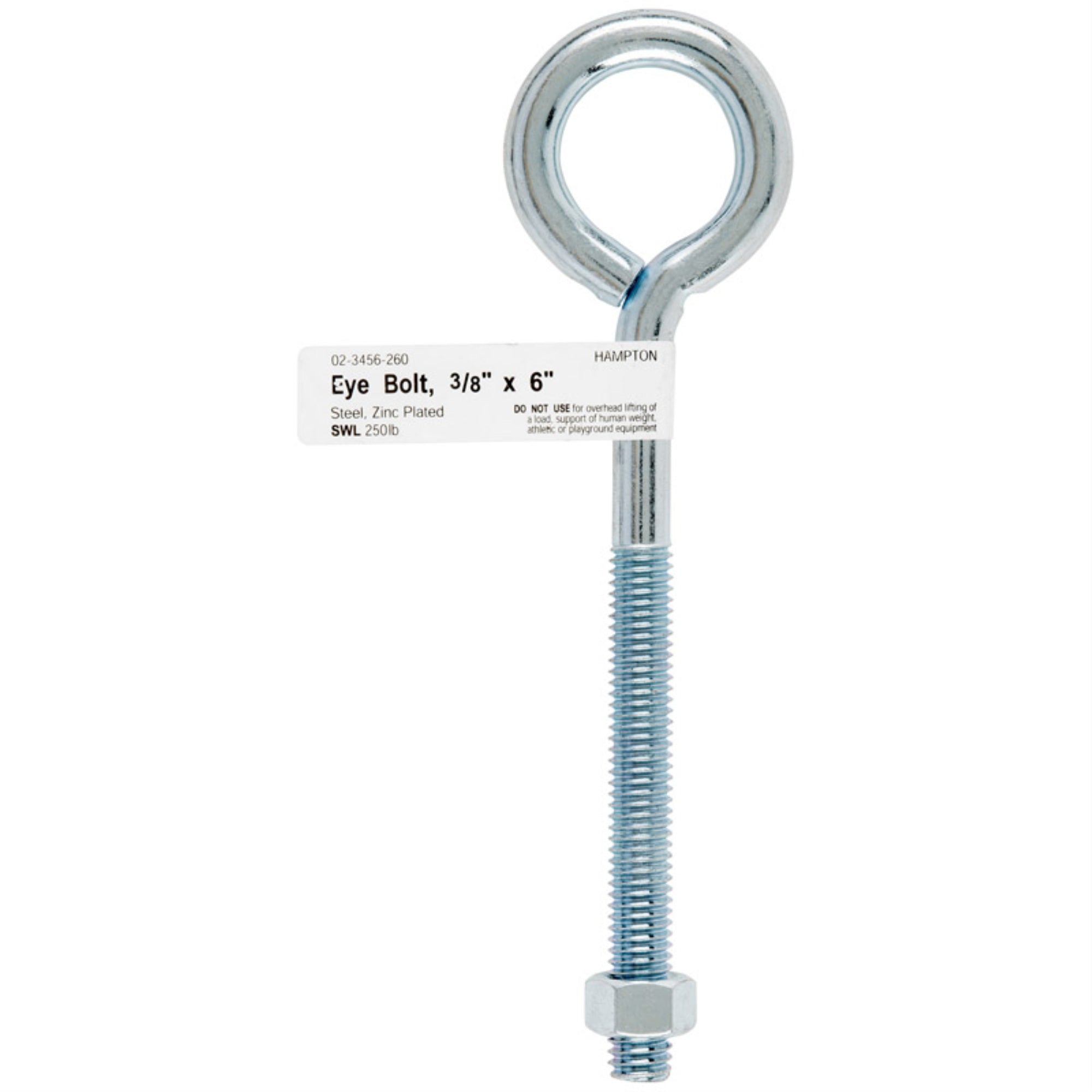 Bolt Eye W/Nut 3/8X6 (Pack Of 10)