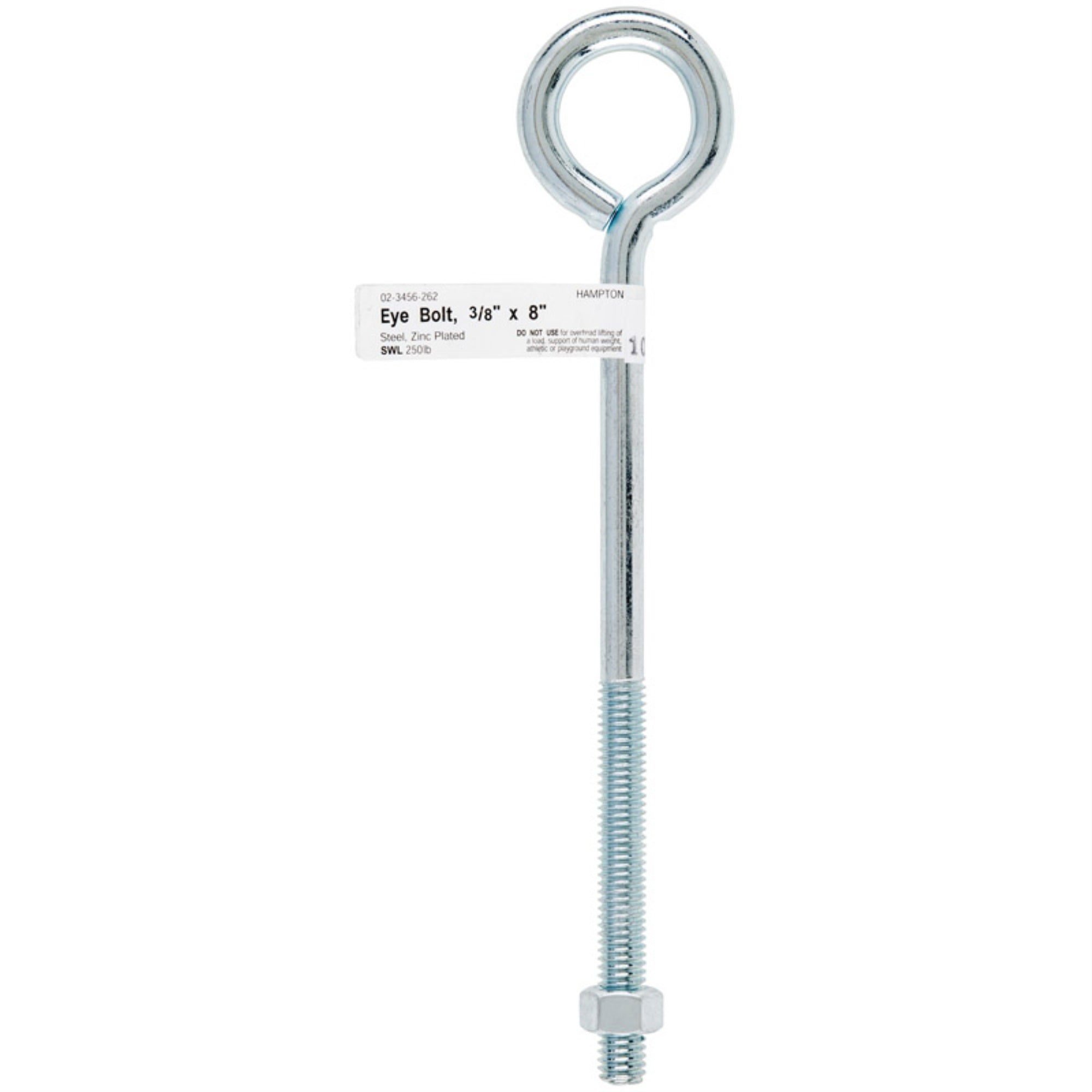 Bolt Eye W/Nut 3/8X8 (Pack Of 10)