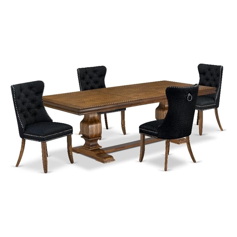 5 Pieces Modern Dining Set a Rectangle Kitchen Table and 4 Dining Chairs