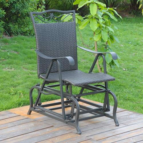 Casafoyer Resin Wicker/Steel Sin Glider - Black - (Pack Of 2)