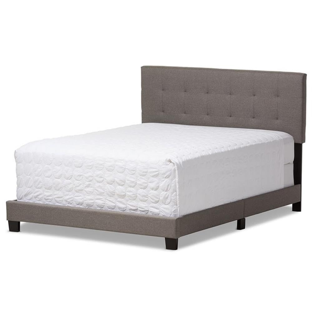 Baxton Studio Brookfield Grid-Tufting Bed Grey/Full