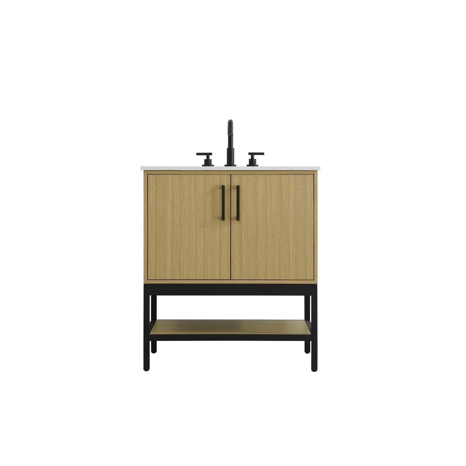 30 inch Single Bathroom Vanity in Honey Brown