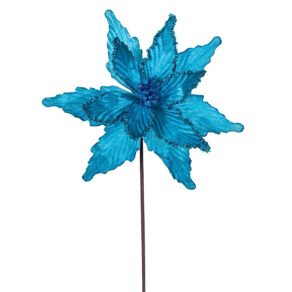 Casafoyer 21.5” Turquoise Poinsettia 12” Flw 6/Bag - (Pack Of 2)