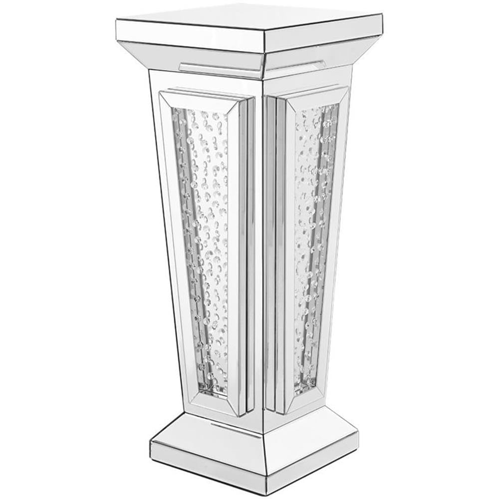Elegant Decor 15 Inch Crystal End Table In Clear Mirror Finish