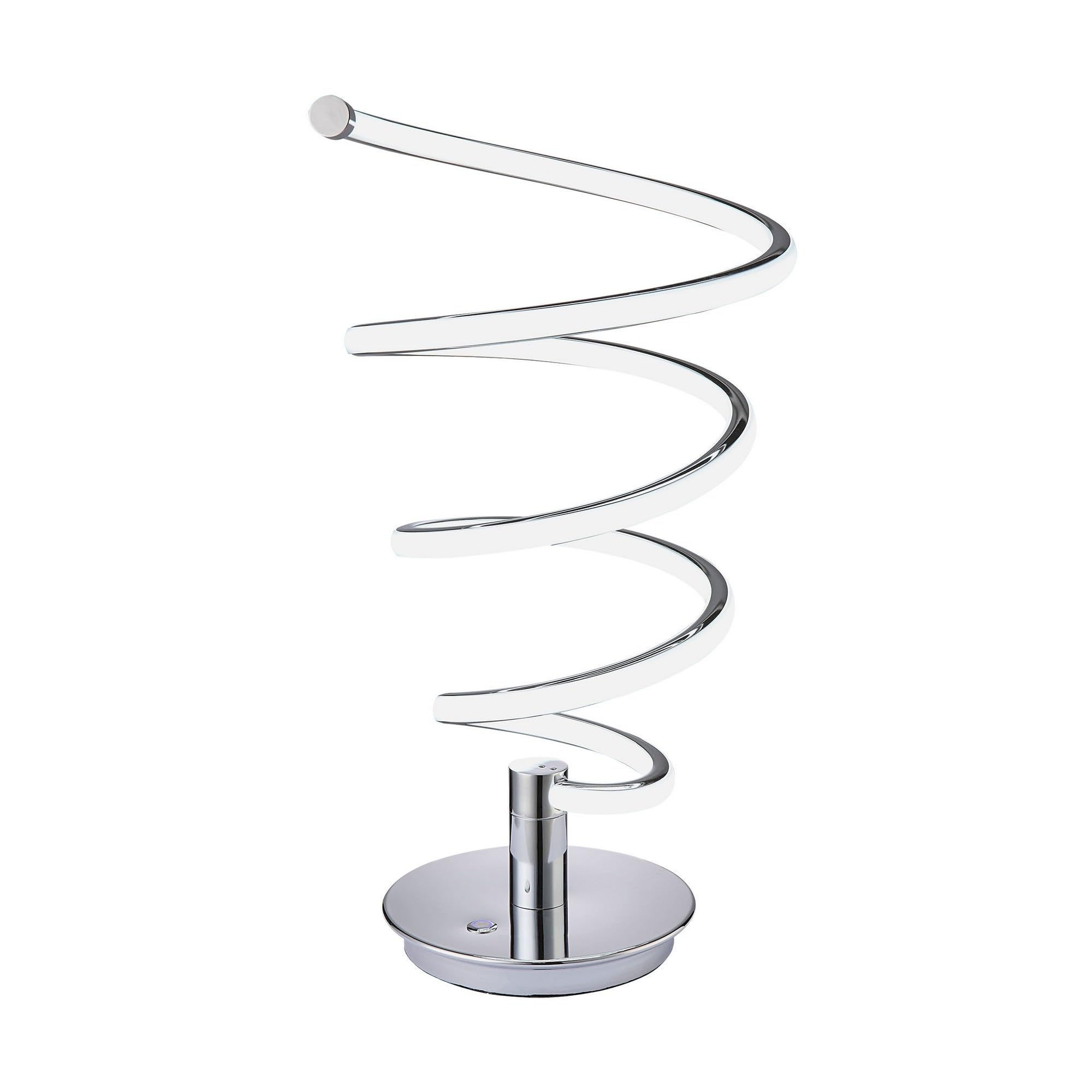 Sun 20 Inch Table Lamp, Accent Twisted Modern Design, LED Light Chrome Base