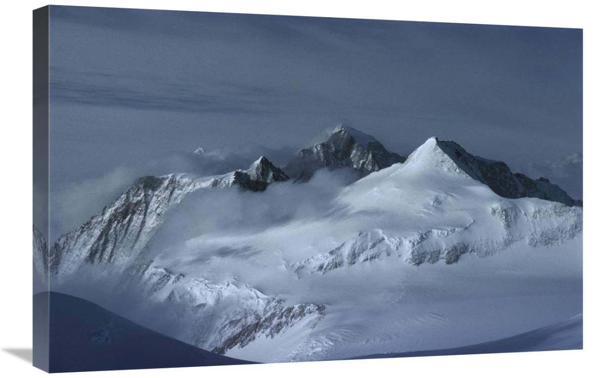 View at midnight from Vinson Massif, towards Mt Shinn and Mt Tyree, Antarctica-Canvas Art-30x20”