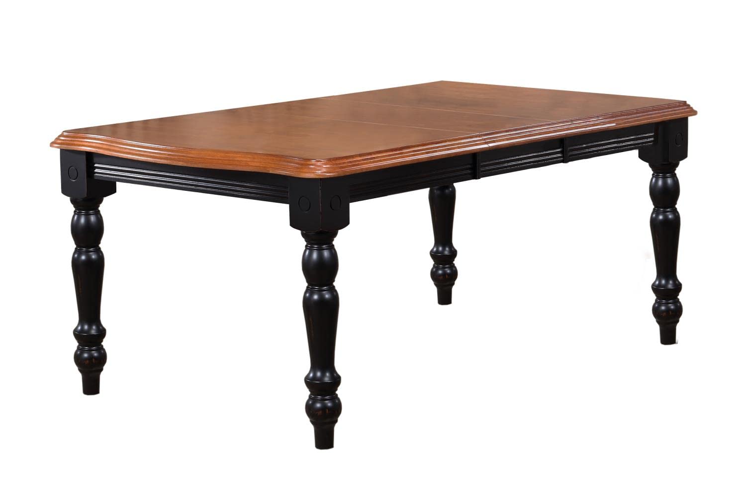 Sunset Trading Black Cherry Selections 72 Rectangular Extendable Dining Table | Antique Black and Cherry | Seats 8"