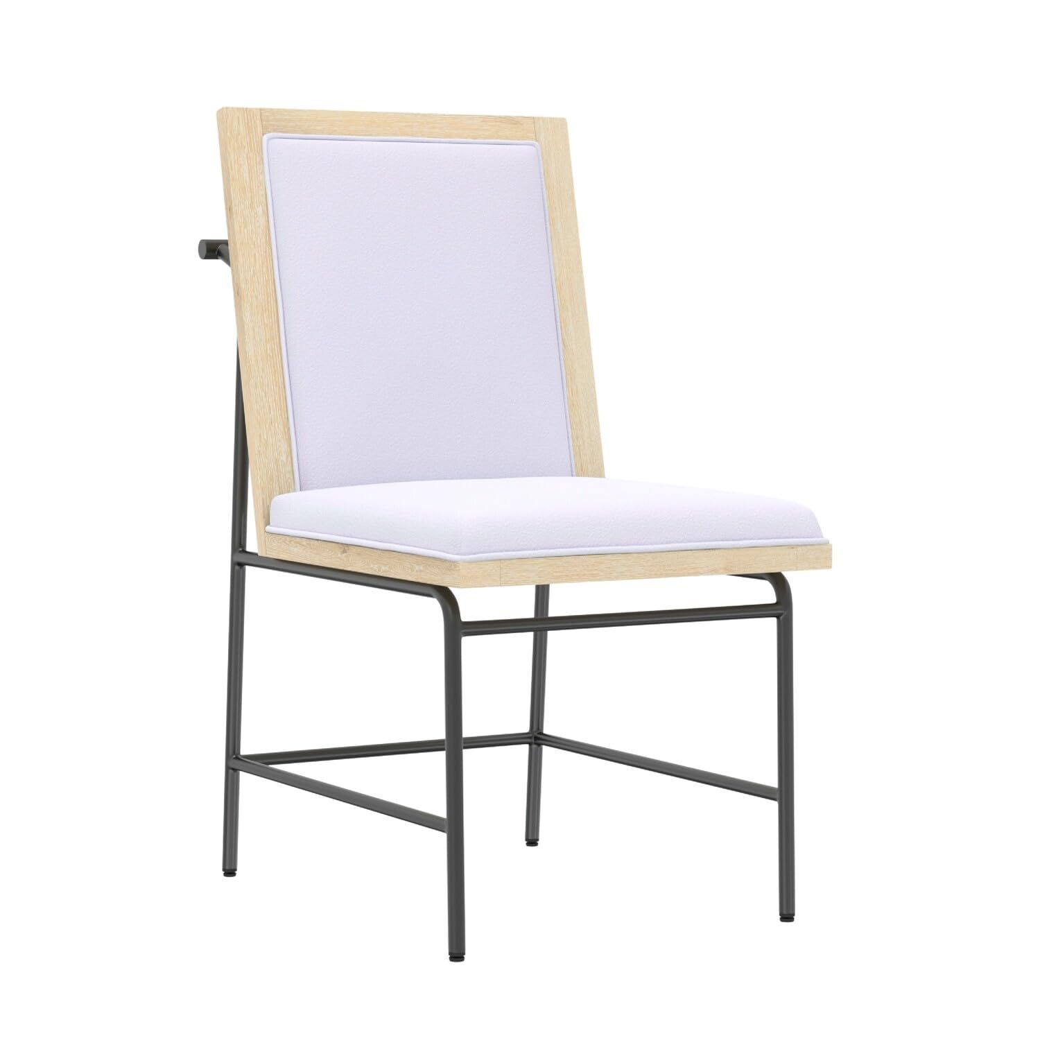 Lony Dining Side Chair Set of 2, Gray Seat n Back, Black Metal Frame