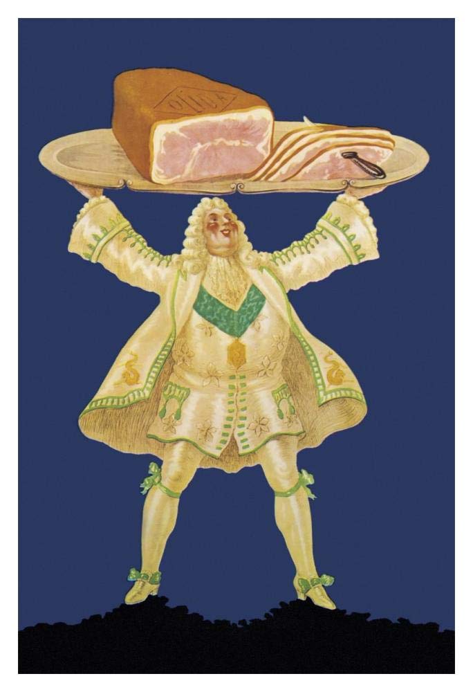 Pigs and Pork: Ham Platter-Paper Art-14x20”