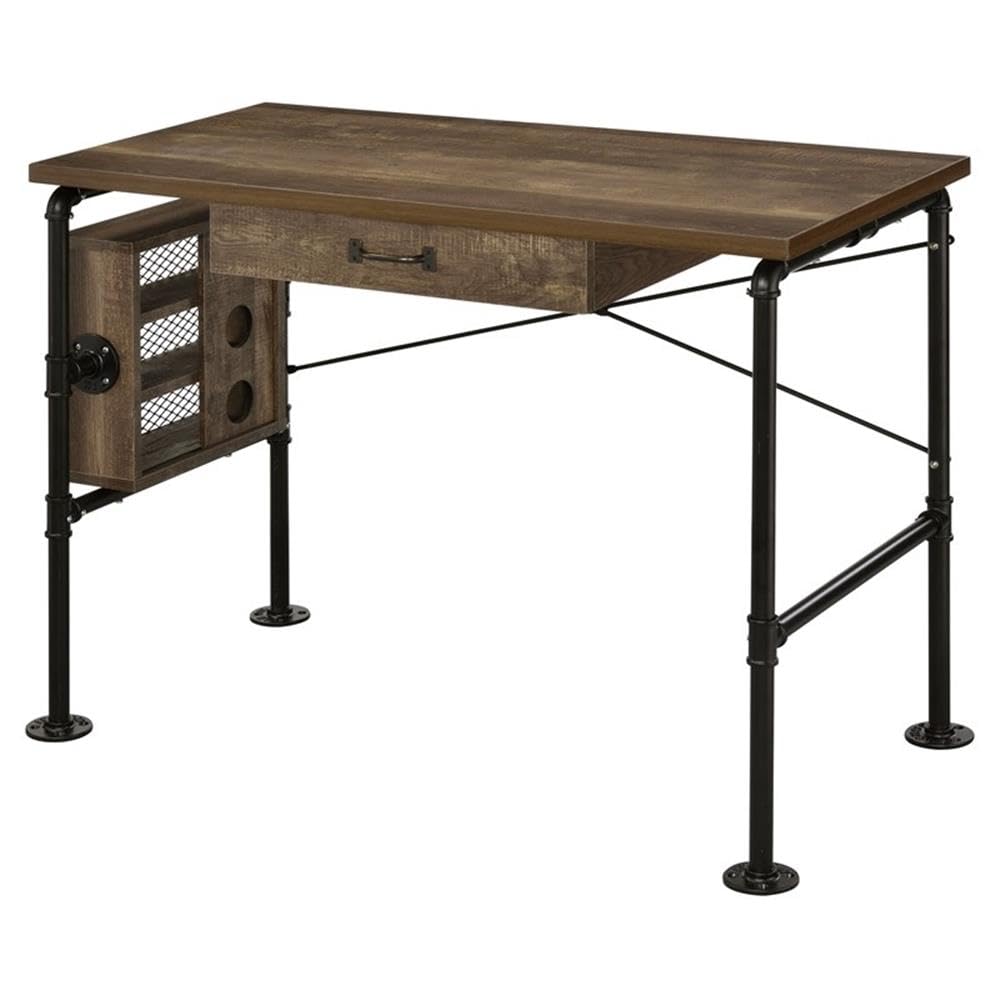 Writing Desk, Weathered Oak & Black Finish
