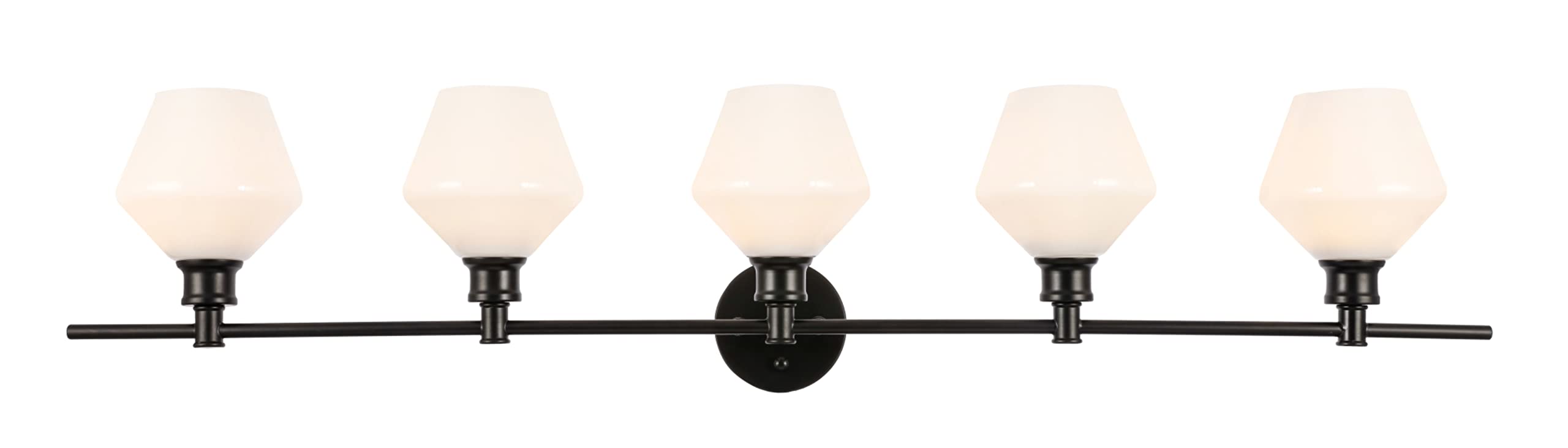 Living District Indoor Modern Home Decorative Bright Ceiling Gene 5 Light Black And Frosted White Glass Wall Sconce