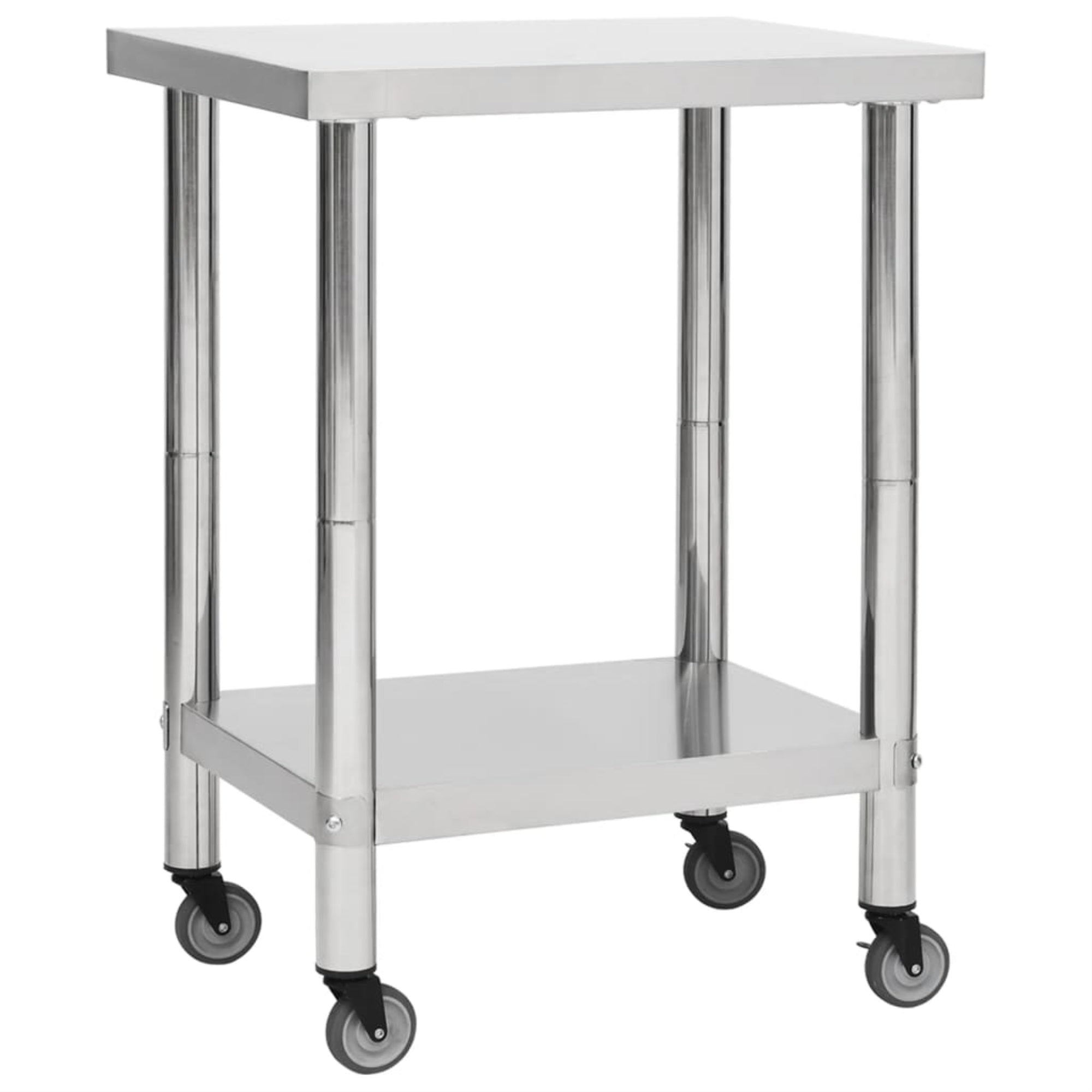 Vidaxl Kitchen Work Table With Wheels 31.5'X17.7'X33.5' Stainless Steel
