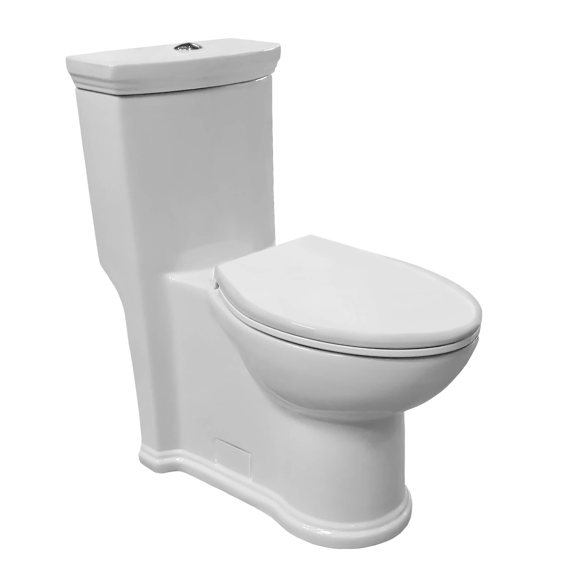 Magic Flush Eco-Friendly One Piece Toilet with a Siphonic Action Dual Flush System,  Elongated Bowl, 1.3/0.9 GPF and WaterSense Certified - White