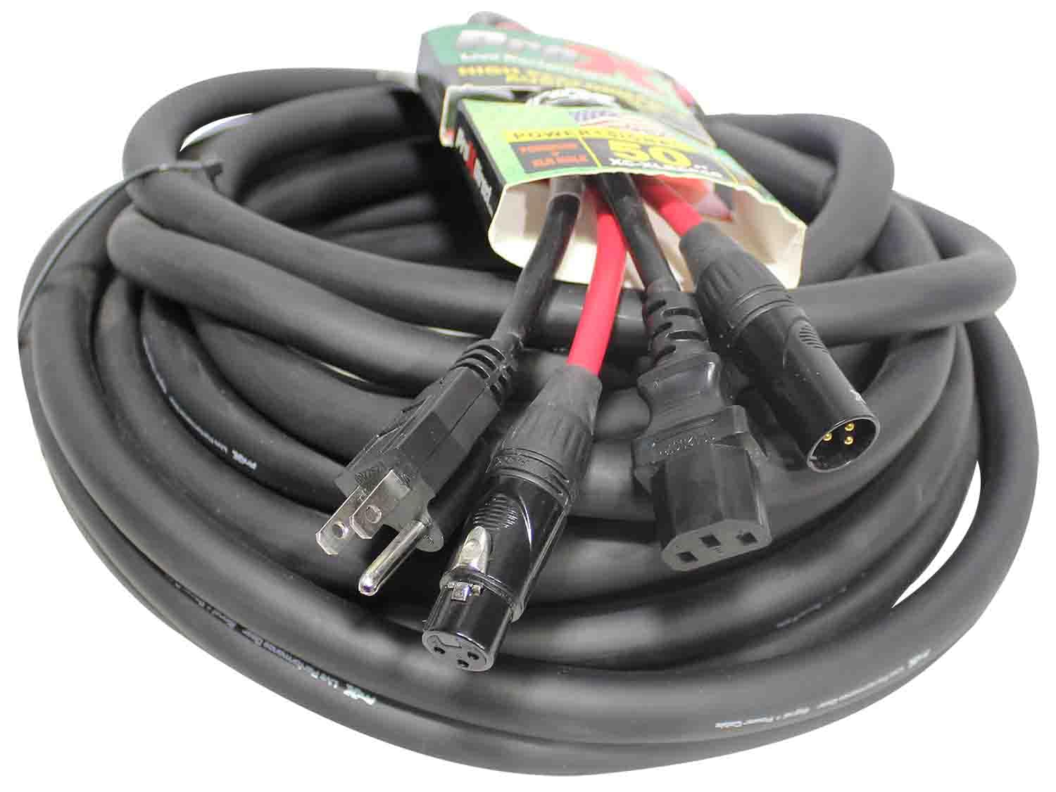 Casafoyer 50 Ft. Power Cord/Audio Cable IEC Female to NEMA 15P & Balanced XLR-M to XLR-F - (Pack Of 2)