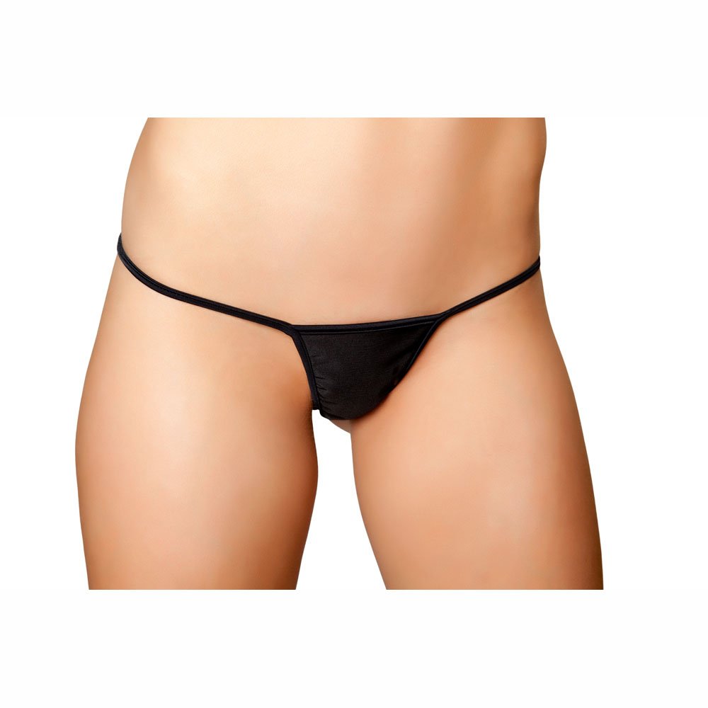 127L - Low Rise String Back Bottom - Black / O/S