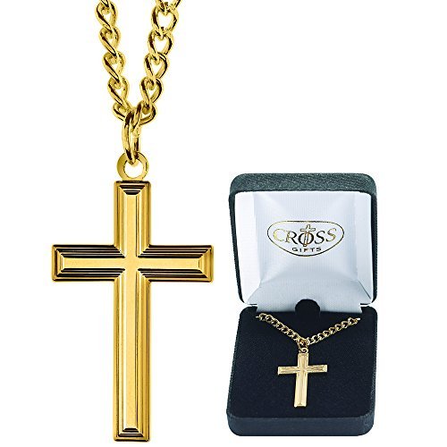Plated Box Cross Necklace