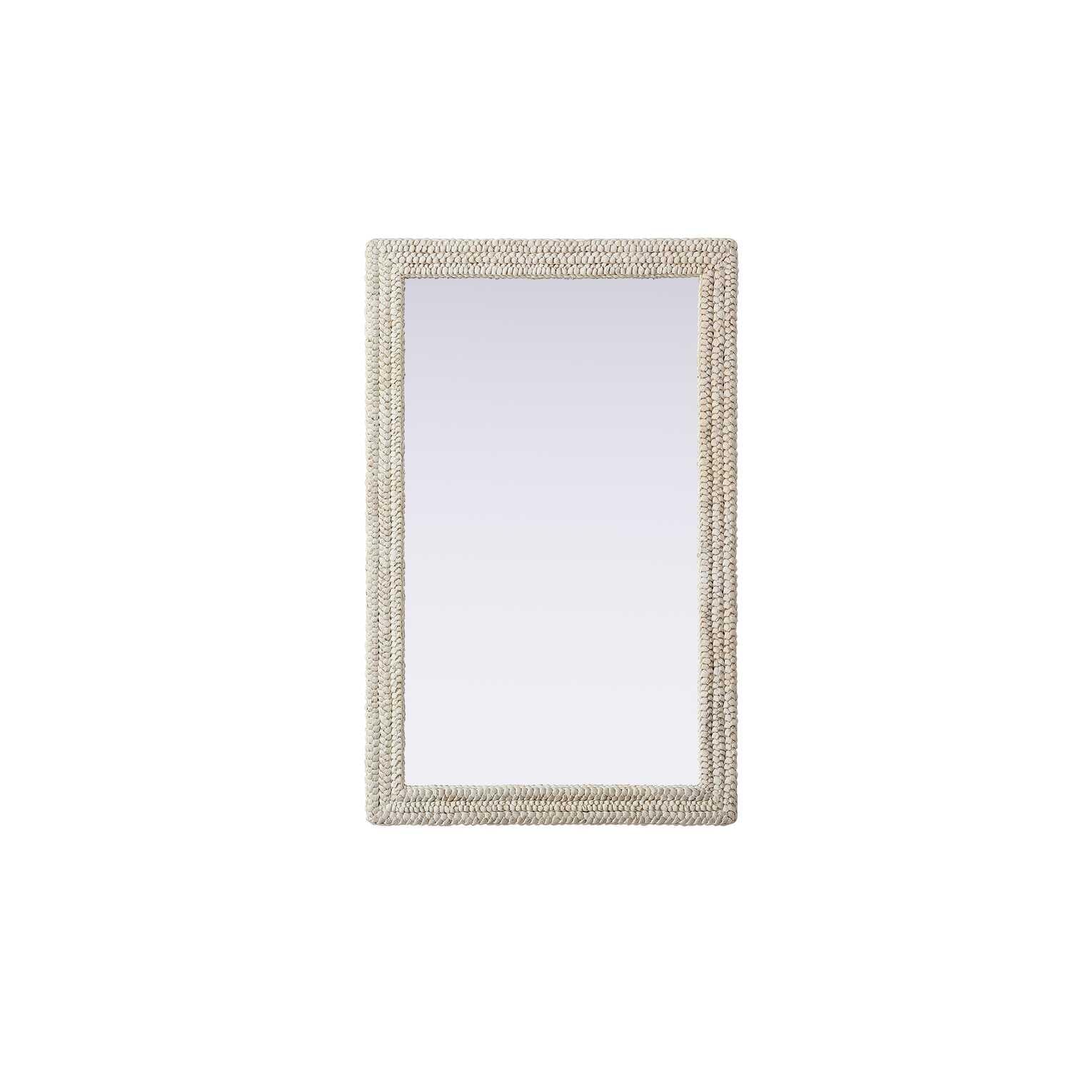 Rectangle Cornhusk Mirror 35x55 in Linen White