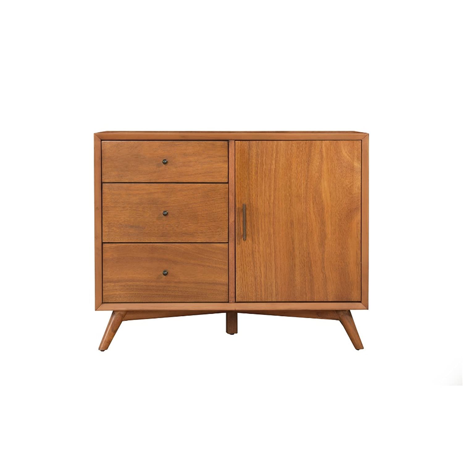 40 Inch Mahogany Wood Sideboard Cabinet Console, 3 Drawers, Walnut Brown