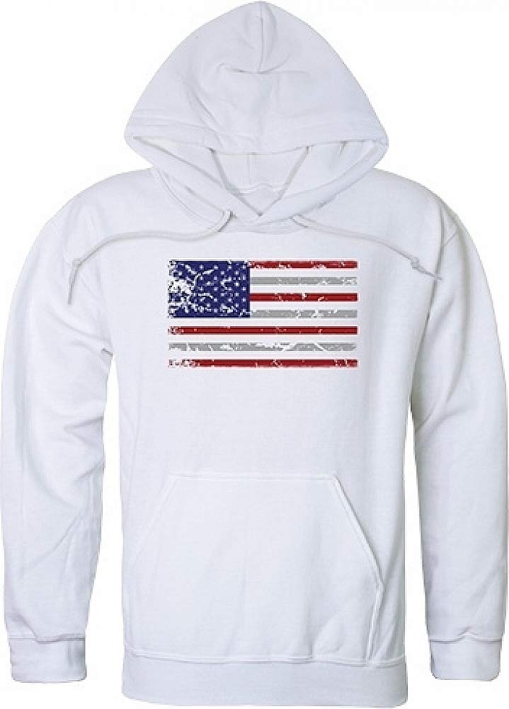 Graphic Pullover, US Flag, White, M