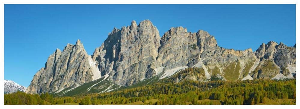 Pomagagnon and larches in autumn, Cortina dAmpezzo, Dolomites, Italy-Paper Art-74x26”