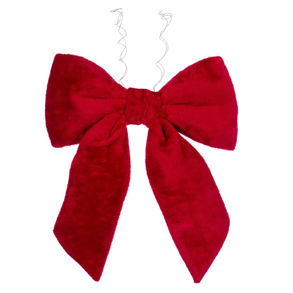 Casafoyer 18” x 23” Red Faux Fur Bow - (Pack Of 2)