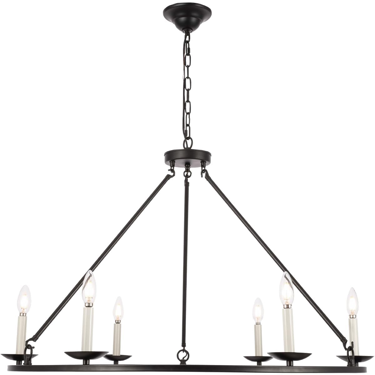 Maine 6 light Black chandelier