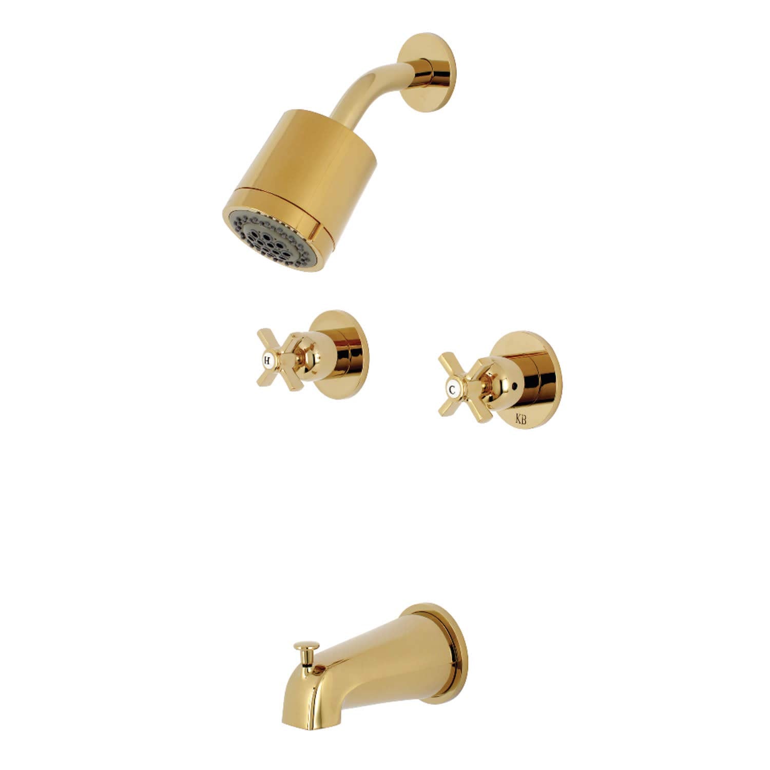 Kingston Brass Kbx8142Zx Millennium Tub And Shower Faucet, 7.31 X 8 X 72, Polished Brass