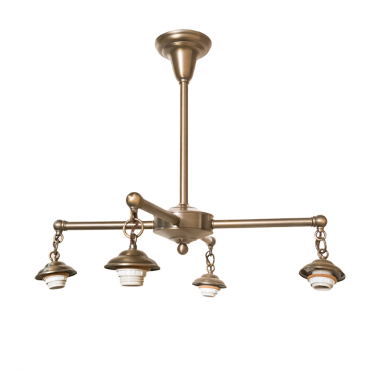 25' Wide Antique Brass 4 Light Chandelier Hardware