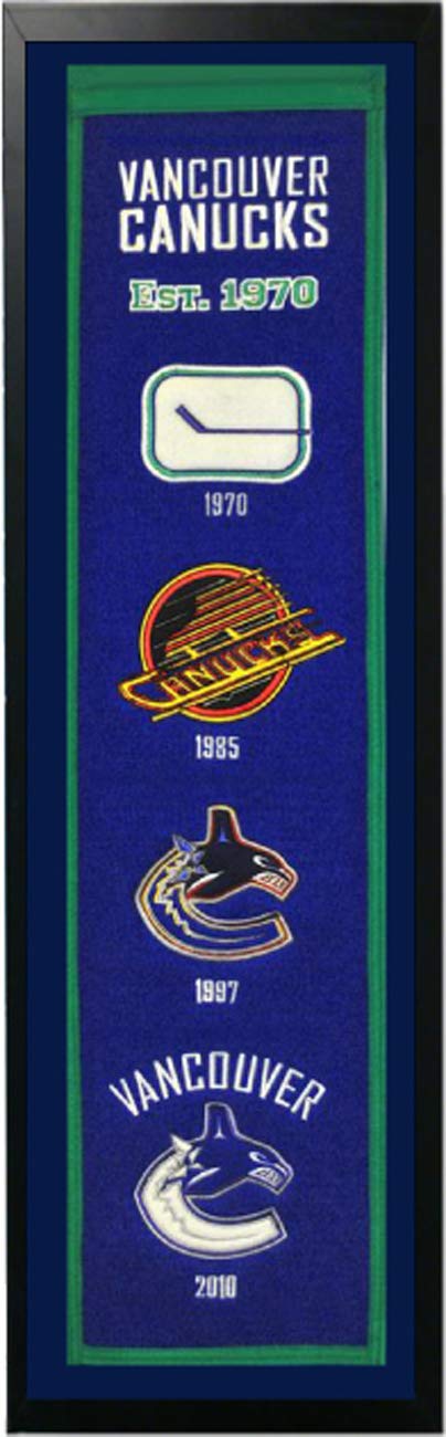 Vancouver Canucks Logo History Felt Banner 14 x 37