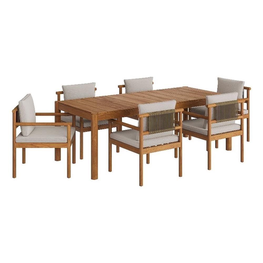Eleni 7 Piece Outdoor Patio Teak Wood Dining Set by Modway