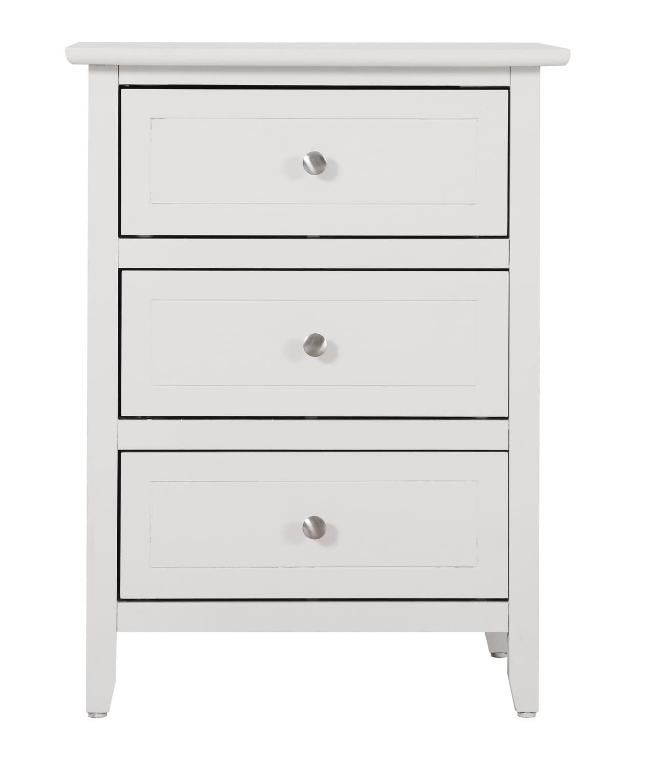 Daniel 3-Drawer White Nightstand (25 in. H x 15 in. W x 19 in. D)