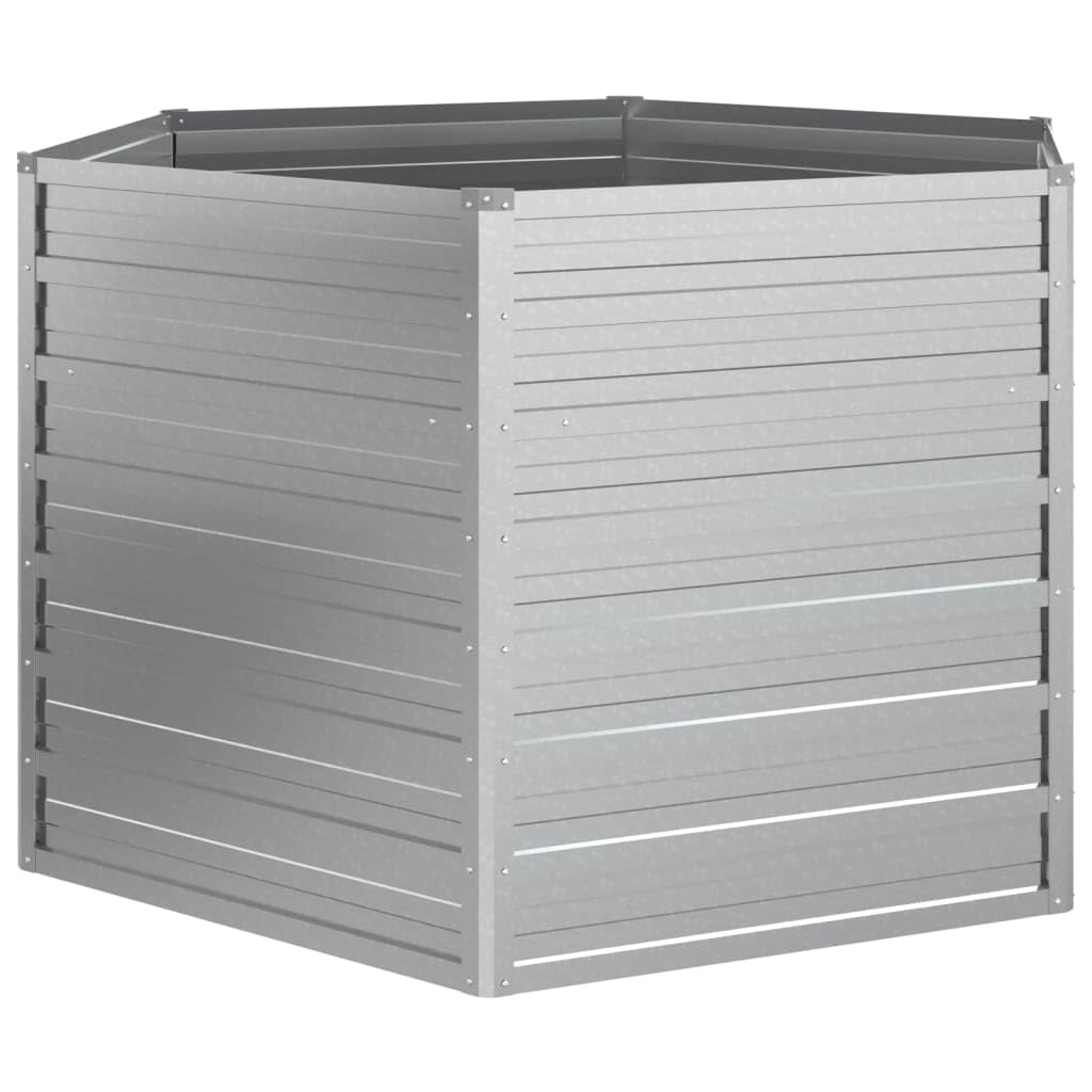 vidaXL Garden Raised Bed 50.8x30.3" Galvanized Steel Silver"