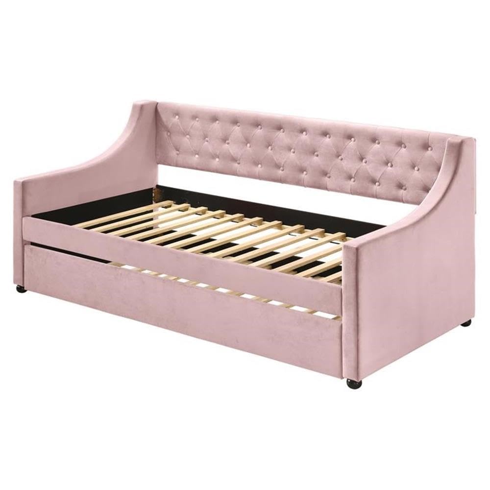 Twin Daybed & Trundle, Pink Velvet
