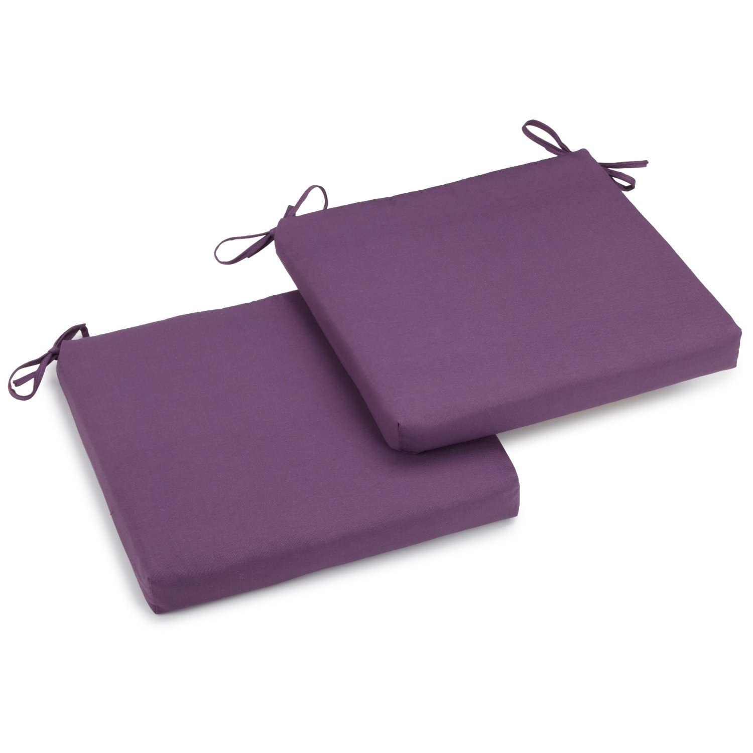 20-inch by 19-inch Twill Chair Cushion (Set of Two) - Grape